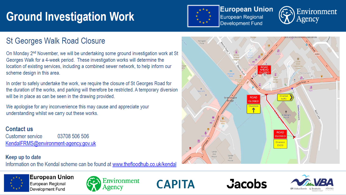 Kendal Flood Scheme St Georges Walk Road Closure The Flood Hub