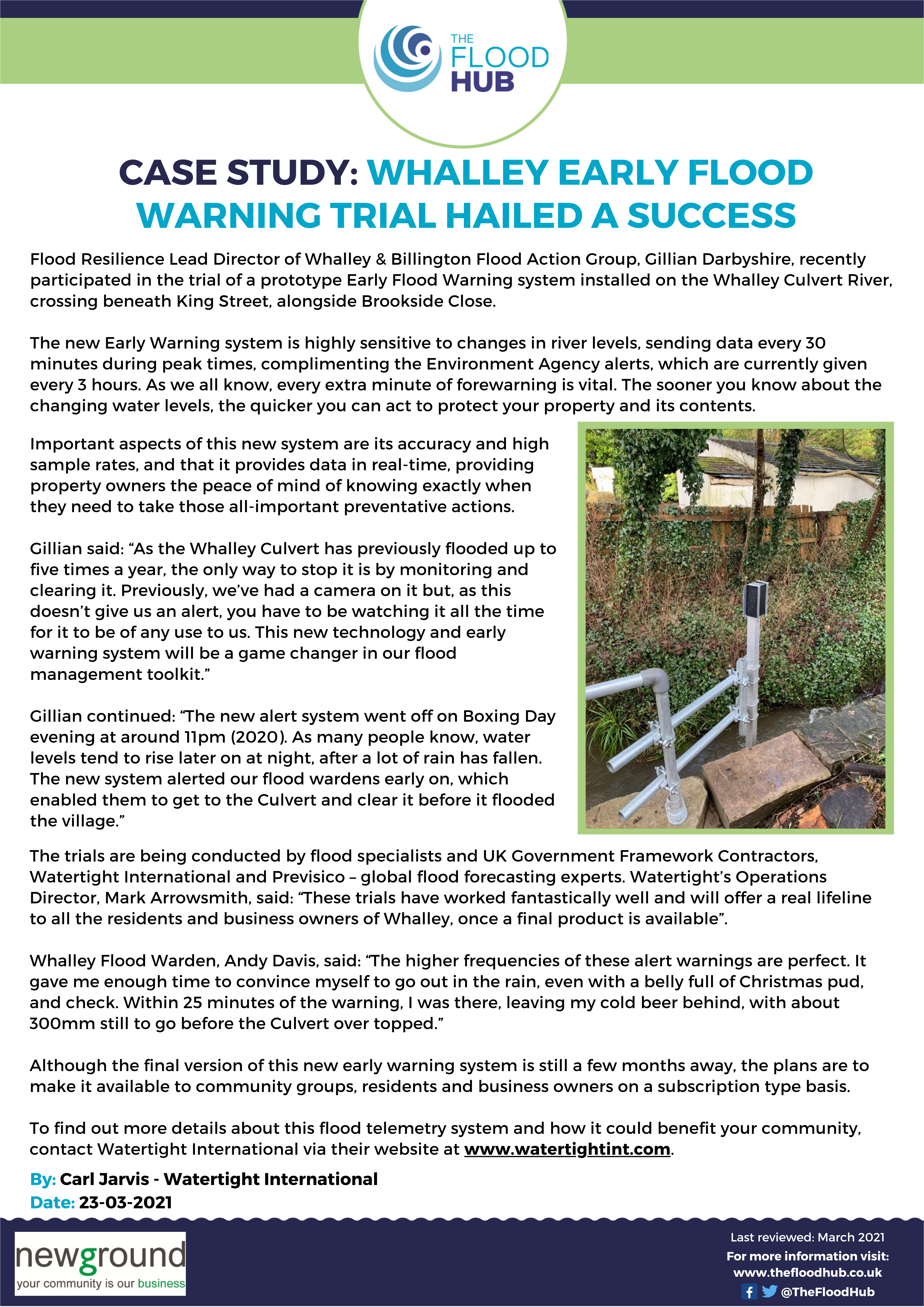 Case Study: Whalley Early Flood Warning Trial Hailed a Success